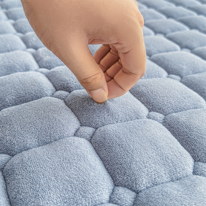 91家纺网 家纺一手货源 找家纺 爱屋及屋 2025新款牛奶绒纯色床护垫-好运熊大床系列 浅灰