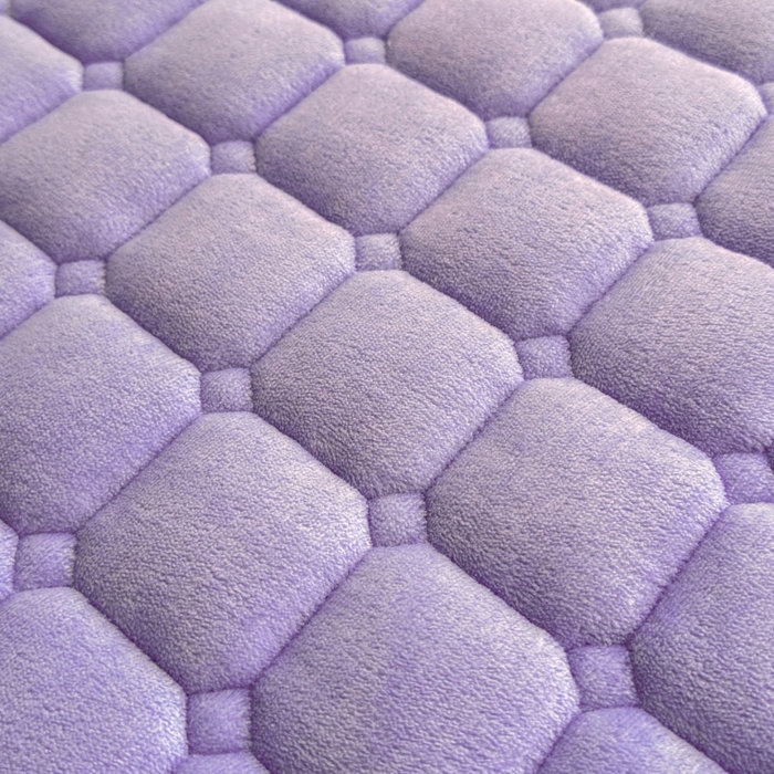 91家纺网 家纺一手货源 找家纺 爱屋及屋 2025新款牛奶绒毛巾绣床垫-学生床 luck狗-浅紫