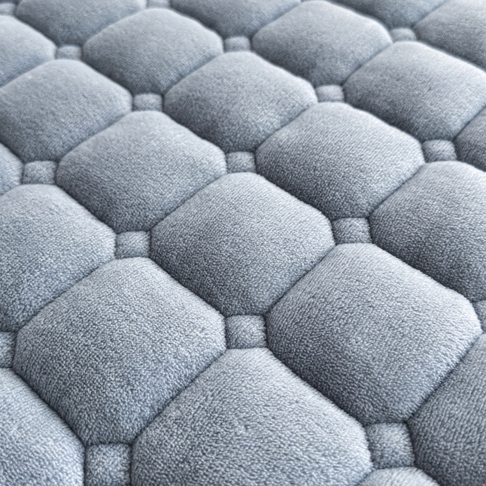 91家纺网 家纺一手货源 找家纺 爱屋及屋 2025新款牛奶绒毛巾绣床垫-学生床 luck狗-浅灰