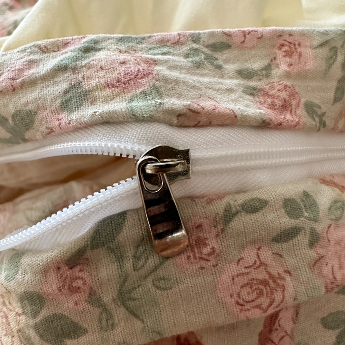 91家纺网 家纺一手货源 找家纺 思诺羽床笠 2025新款开学季法式花边A类双层纱木棉四件套 粉黛