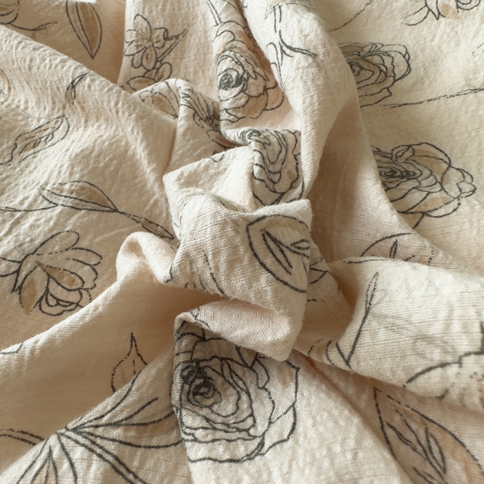 91家纺网 家纺一手货源 找家纺 思诺羽床笠 2025新款开学季法式花边A类双层纱木棉四件套 玫瑰花语