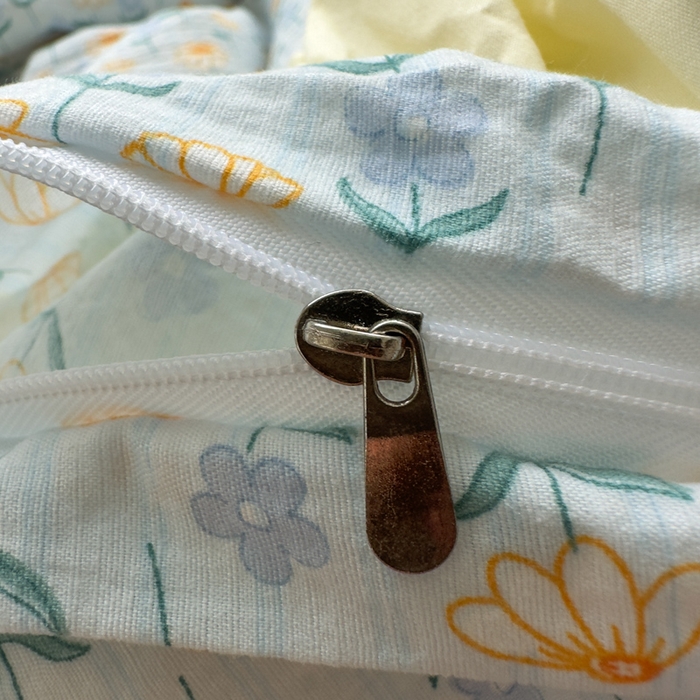 91家纺网 家纺一手货源 找家纺 思诺羽床笠 2025新款开学季法式花边A类双层纱木棉四件套 小雏菊