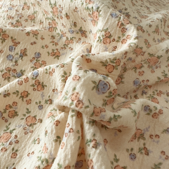 91家纺网 家纺一手货源 找家纺 思诺羽床笠 2025新款开学季法式花边A类双层纱木棉四件套 织春