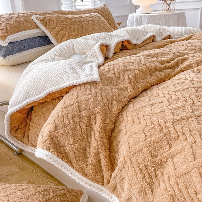 91家纺网 家纺一手货源 找家纺 （总）雅诗帛 冬季加绒四件套云朵绒法莱绒牛奶绒雕花绒水晶绒塔芙绒毛毯学生宿舍保暖加绒加厚珊瑚绒双面绒