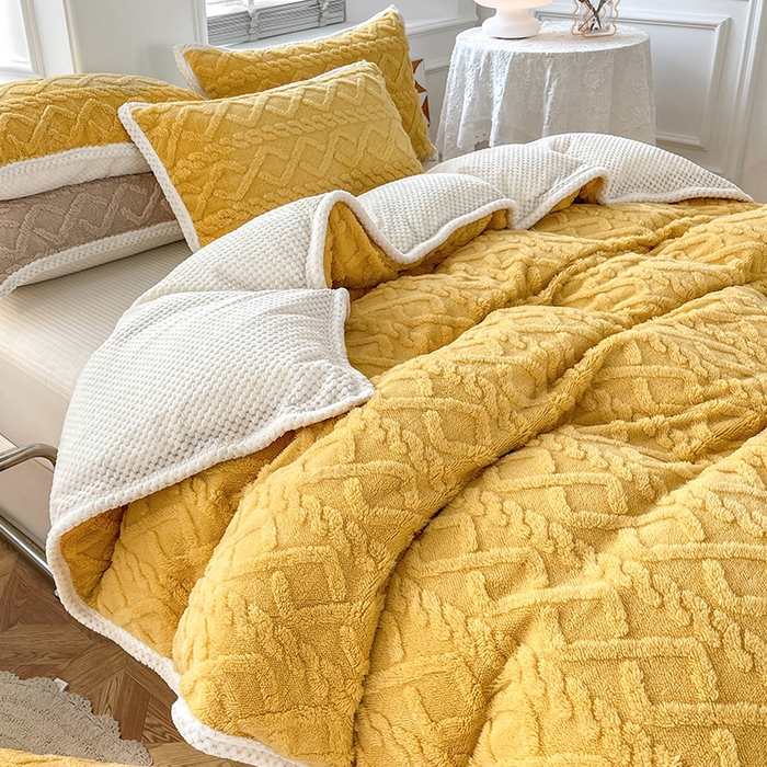 91家纺网 家纺一手货源 找家纺 （总）雅诗帛 冬季加绒四件套云朵绒法莱绒牛奶绒雕花绒水晶绒塔芙绒毛毯学生宿舍保暖加绒加厚珊瑚绒双面绒