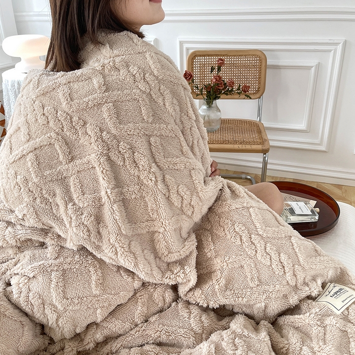 91家纺网 家纺一手货源 找家纺 雅诗帛 冬季加绒四件套云朵绒法莱绒牛奶绒雕花绒水晶绒塔芙绒毛毯学生宿舍保暖加绒加厚珊瑚绒双面绒 奶咖