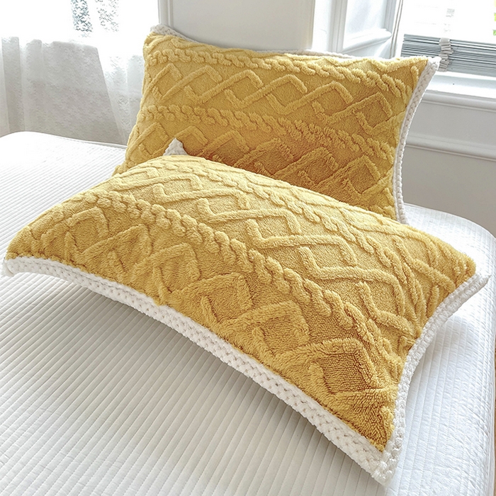 91家纺网 家纺一手货源 找家纺 雅诗帛 冬季加绒四件套云朵绒法莱绒牛奶绒雕花绒水晶绒塔芙绒毛毯学生宿舍保暖加绒加厚珊瑚绒双面绒 姜黄