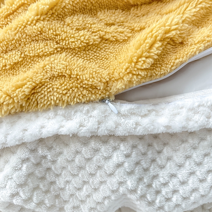 91家纺网 家纺一手货源 找家纺 雅诗帛 冬季加绒四件套云朵绒法莱绒牛奶绒雕花绒水晶绒塔芙绒毛毯学生宿舍保暖加绒加厚珊瑚绒双面绒 姜黄