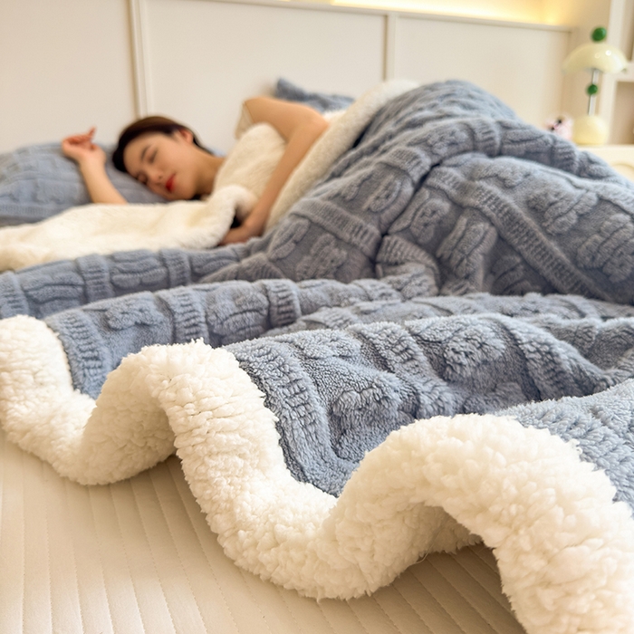 91家纺网 家纺一手货源 找家纺 （总）世纪绒品 2025新款多宝熊羊羔绒双层毛毯