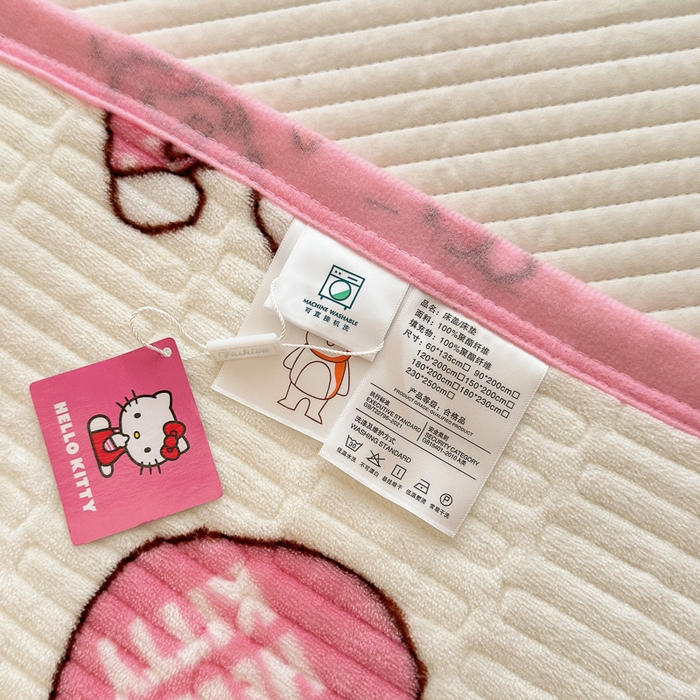 91家纺网 家纺一手货源 找家纺 （总）希诺家居 2025新款三丽鸥正版授权加厚牛奶绒床盖三件套