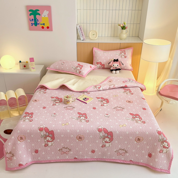 91家纺网 家纺一手货源 找家纺 （总）希诺家居 2025新款三丽鸥正版授权加厚牛奶绒床盖三件套