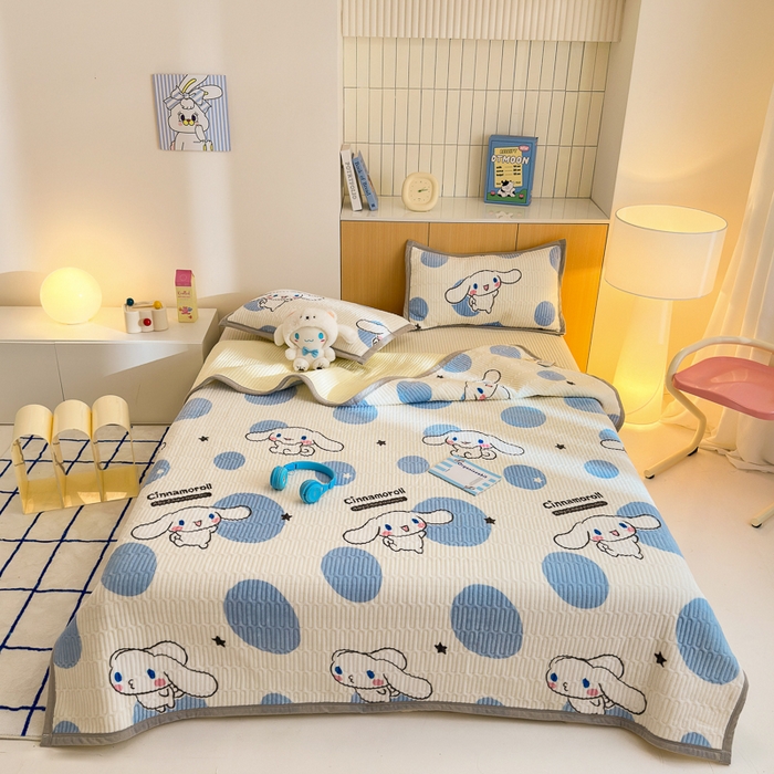 希诺家居 2025新款三丽鸥正版授权加厚牛奶绒床盖三件套 泡泡玉桂狗