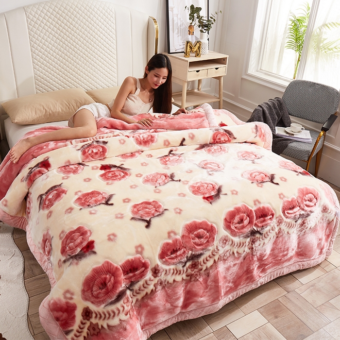 91家纺网 家纺一手货源 找家纺 （总）雅诗帛 【2025年新款】双层加厚冬季毛毯拉舍尔毛毯加绒特厚婚庆结婚送礼毯子盖毯珊瑚绒