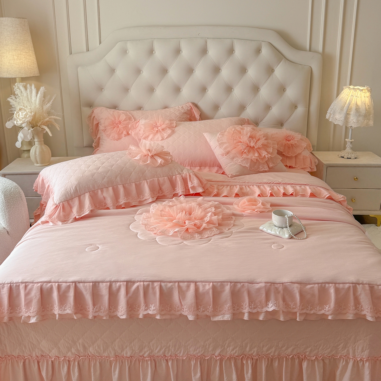 91家纺网 家纺一手货源 找家纺 （总）罗优家纺 2025新款多功能可装被芯花朵可拆卸夏被四件套