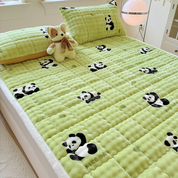 91家纺网 家纺一手货源 找家纺 （总）2025新款印花泡泡兔毛绒床垫学生宿舍床褥软垫