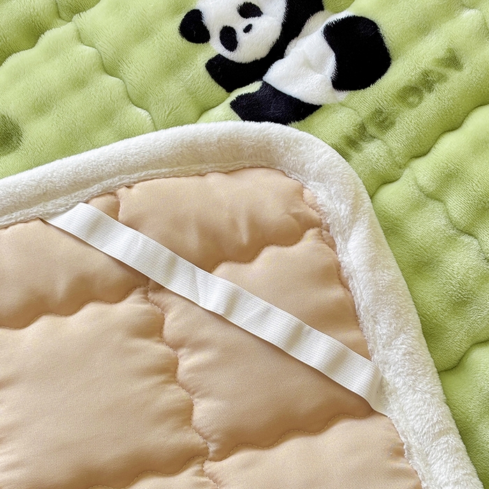 91家纺网 家纺一手货源 找家纺 （总）2025新款印花泡泡兔毛绒床垫学生宿舍床褥软垫