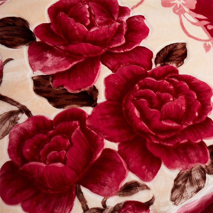 91家纺网 家纺一手货源 找家纺 雅诗帛 【2025年新款】双层加厚冬季毛毯拉舍尔毛毯加绒特厚婚庆结婚送礼毯子盖毯珊瑚绒 富贵花开