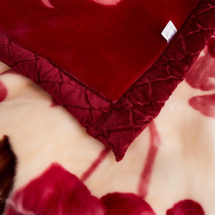 91家纺网 家纺一手货源 找家纺 雅诗帛 【2025年新款】双层加厚冬季毛毯拉舍尔毛毯加绒特厚婚庆结婚送礼毯子盖毯珊瑚绒 富贵花开