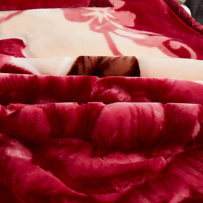 91家纺网 家纺一手货源 找家纺 雅诗帛 【2025年新款】双层加厚冬季毛毯拉舍尔毛毯加绒特厚婚庆结婚送礼毯子盖毯珊瑚绒 富贵花开