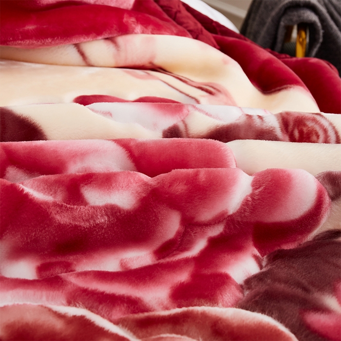 91家纺网 家纺一手货源 找家纺 雅诗帛 【2025年新款】双层加厚冬季毛毯拉舍尔毛毯加绒特厚婚庆结婚送礼毯子盖毯珊瑚绒 寒梅雪开