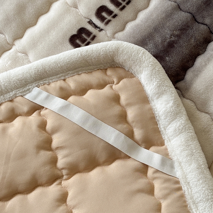 91家纺网 家纺一手货源 找家纺 2025新款印花泡泡兔毛绒床垫学生宿舍床褥软垫 灰色空间