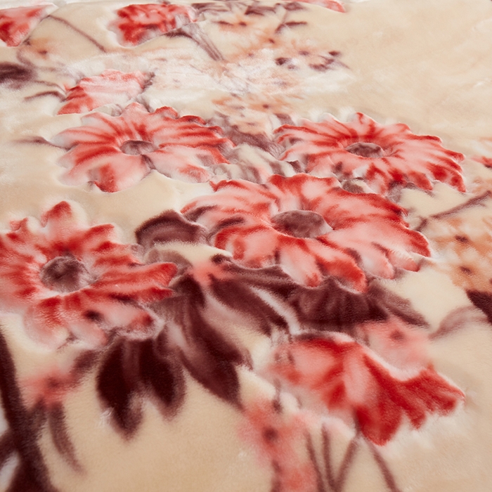 91家纺网 家纺一手货源 找家纺 雅诗帛 【2025年新款】双层加厚冬季毛毯拉舍尔毛毯加绒特厚婚庆结婚送礼毯子盖毯珊瑚绒 花开满堂