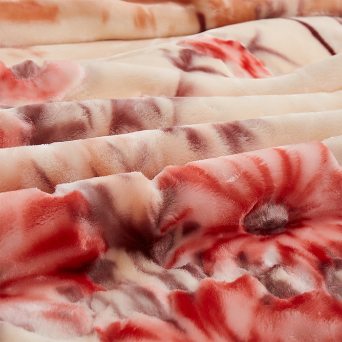 91家纺网 家纺一手货源 找家纺 雅诗帛 【2025年新款】双层加厚冬季毛毯拉舍尔毛毯加绒特厚婚庆结婚送礼毯子盖毯珊瑚绒 花开满堂