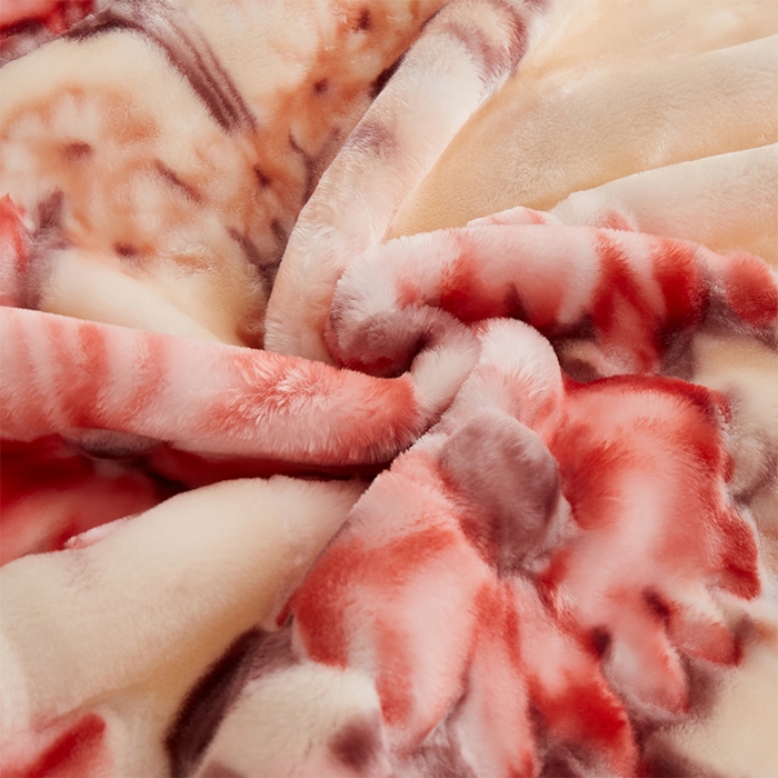 91家纺网 家纺一手货源 找家纺 雅诗帛 【2025年新款】双层加厚冬季毛毯拉舍尔毛毯加绒特厚婚庆结婚送礼毯子盖毯珊瑚绒 花开满堂