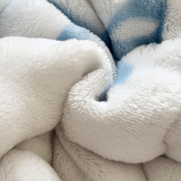 91家纺网 家纺一手货源 找家纺 2025新款印花泡泡兔毛绒床垫学生宿舍床褥软垫 蓝色蝴蝶结