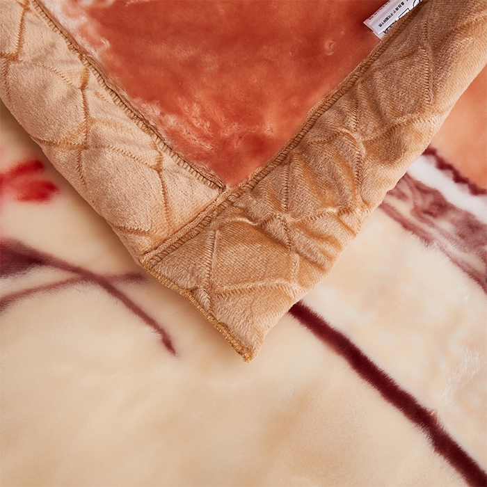 91家纺网 家纺一手货源 找家纺 雅诗帛 【2025年新款】双层加厚冬季毛毯拉舍尔毛毯加绒特厚婚庆结婚送礼毯子盖毯珊瑚绒 花开满堂