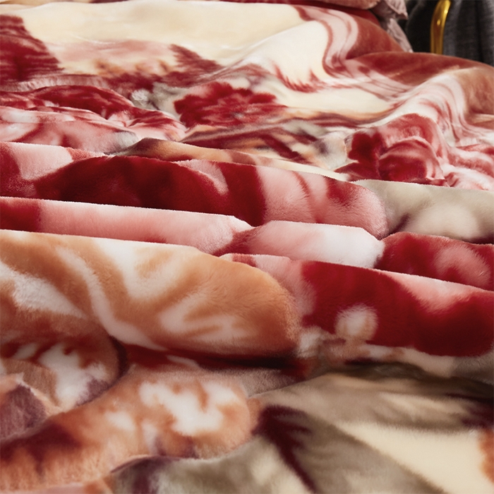 91家纺网 家纺一手货源 找家纺 雅诗帛 【2025年新款】双层加厚冬季毛毯拉舍尔毛毯加绒特厚婚庆结婚送礼毯子盖毯珊瑚绒 花团锦簇