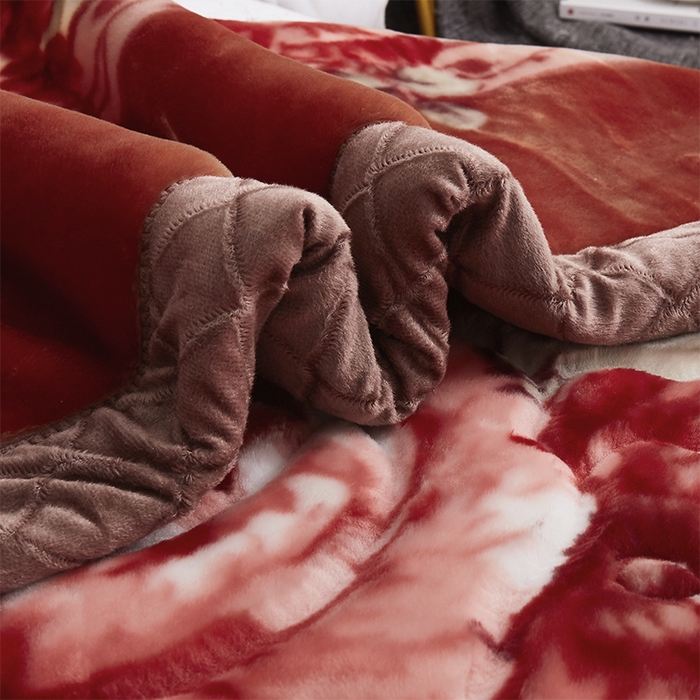 91家纺网 家纺一手货源 找家纺 雅诗帛 【2025年新款】双层加厚冬季毛毯拉舍尔毛毯加绒特厚婚庆结婚送礼毯子盖毯珊瑚绒 花团锦簇