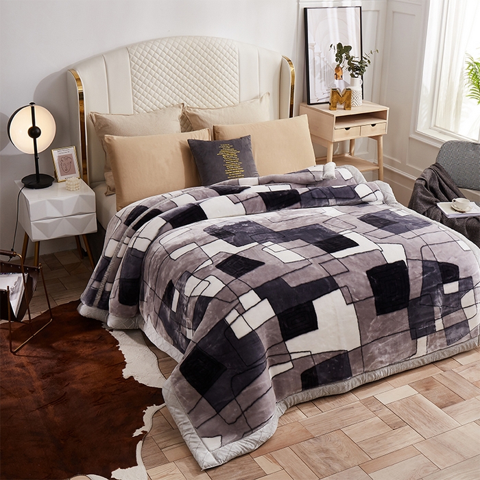 91家纺网 家纺一手货源 找家纺 雅诗帛 【2025年新款】双层加厚冬季毛毯拉舍尔毛毯加绒特厚婚庆结婚送礼毯子盖毯珊瑚绒 简约时尚