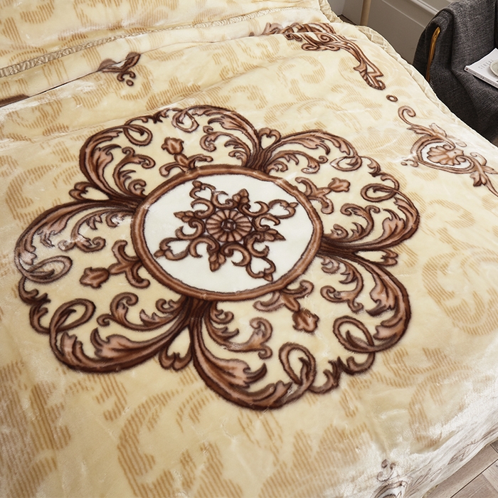 91家纺网 家纺一手货源 找家纺 雅诗帛 【2025年新款】双层加厚冬季毛毯拉舍尔毛毯加绒特厚婚庆结婚送礼毯子盖毯珊瑚绒 欧式风情