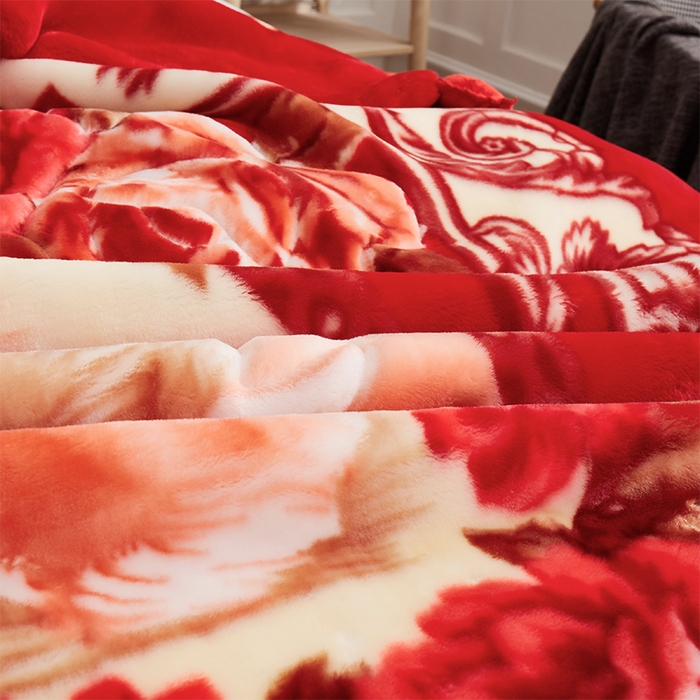 91家纺网 家纺一手货源 找家纺 雅诗帛 【2025年新款】双层加厚冬季毛毯拉舍尔毛毯加绒特厚婚庆结婚送礼毯子盖毯珊瑚绒 情投意合