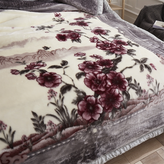 91家纺网 家纺一手货源 找家纺 雅诗帛 【2025年新款】双层加厚冬季毛毯拉舍尔毛毯加绒特厚婚庆结婚送礼毯子盖毯珊瑚绒 水墨年华