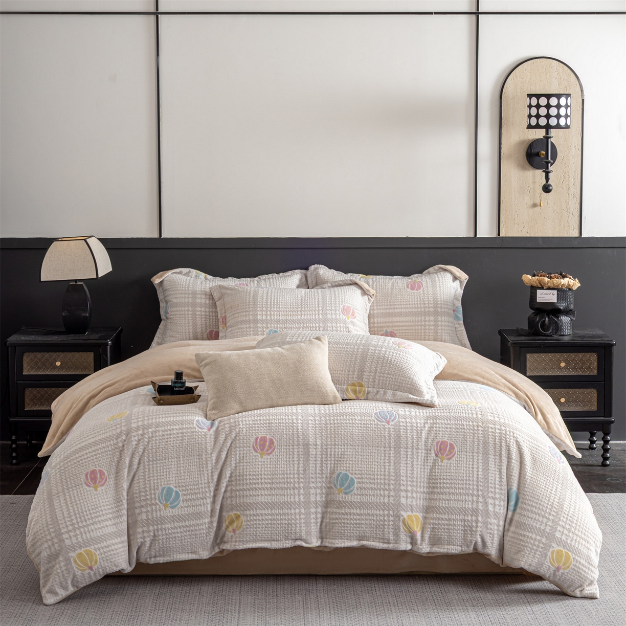 罗优家纺 2025新款牛奶绒雕花绒四件套 南瓜派对