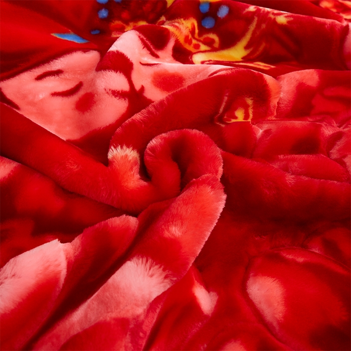 91家纺网 家纺一手货源 找家纺 雅诗帛 【2025年新款】双层加厚冬季毛毯拉舍尔毛毯加绒特厚婚庆结婚送礼毯子盖毯珊瑚绒 新郎新娘