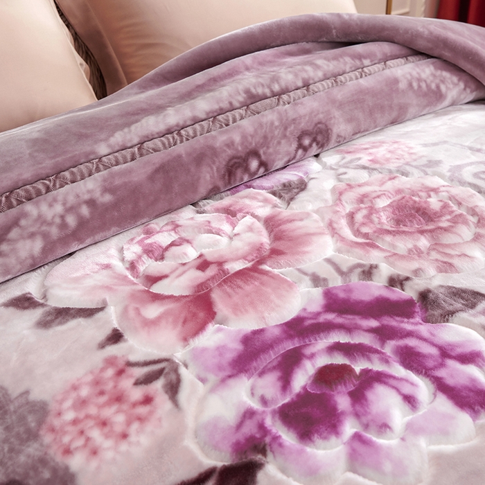 91家纺网 家纺一手货源 找家纺 雅诗帛 【2025年新款】双层加厚冬季毛毯拉舍尔毛毯加绒特厚婚庆结婚送礼毯子盖毯珊瑚绒 鸢尾幽香