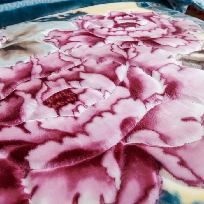 91家纺网 家纺一手货源 找家纺 雅诗帛 【2025年新款】双层加厚冬季毛毯拉舍尔毛毯加绒特厚婚庆结婚送礼毯子盖毯珊瑚绒 月夕朝花-兰