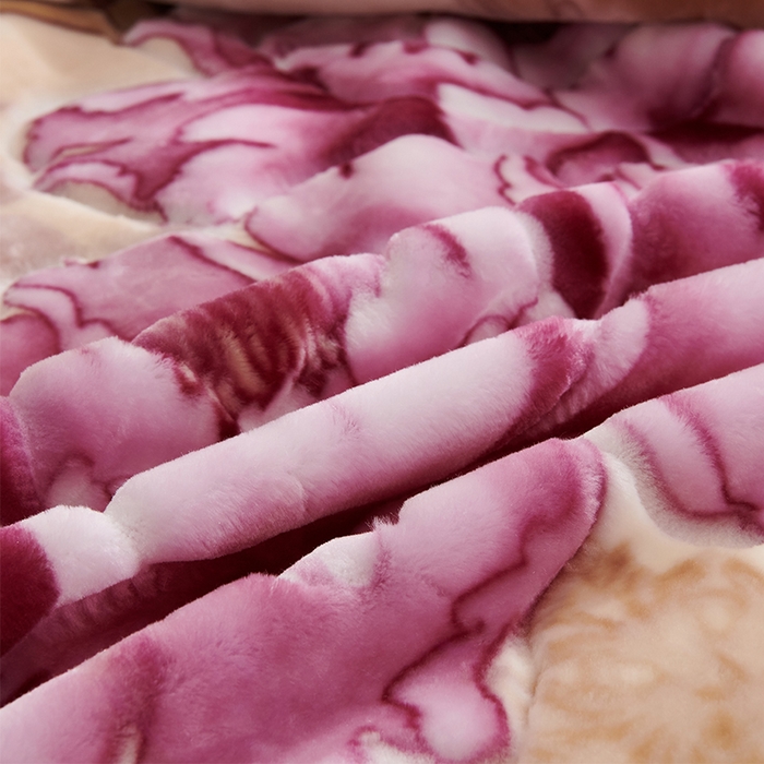 91家纺网 家纺一手货源 找家纺 雅诗帛 【2025年新款】双层加厚冬季毛毯拉舍尔毛毯加绒特厚婚庆结婚送礼毯子盖毯珊瑚绒 月夕花朝-黄