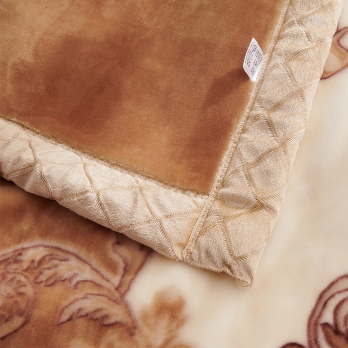 91家纺网 家纺一手货源 找家纺 雅诗帛 【2025年新款】双层加厚冬季毛毯拉舍尔毛毯加绒特厚婚庆结婚送礼毯子盖毯珊瑚绒 月夕花朝-黄