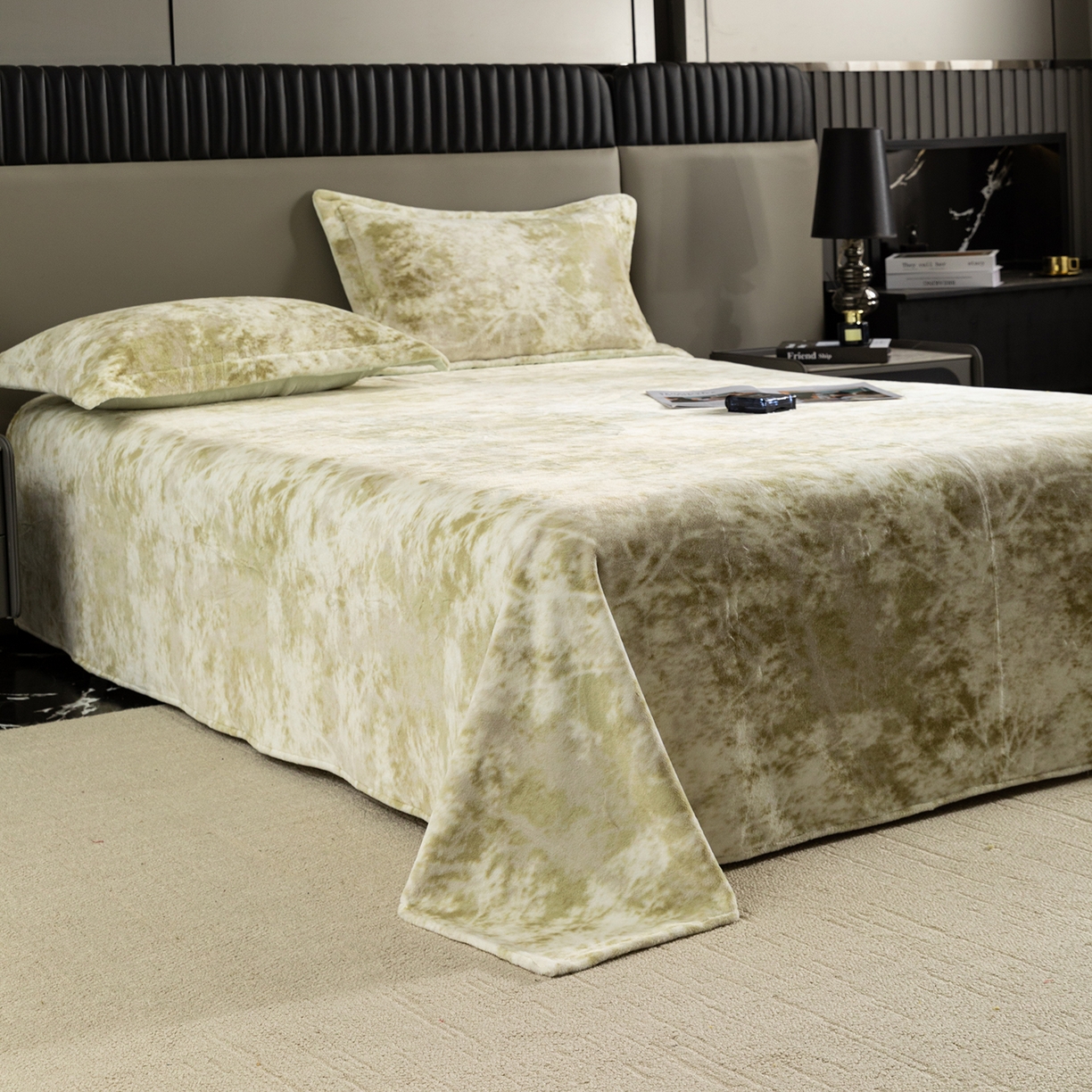 91家纺网 家纺一手货源 找家纺 锦罗绣 2025新款全消光兔绒300克牛奶绒床单 绿野仙踪