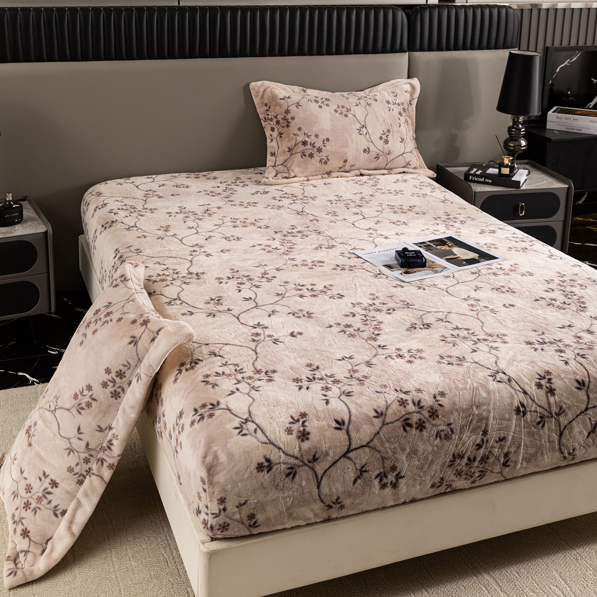 91家纺网 家纺一手货源 找家纺 （总）锦罗绣 2025新款全消光兔绒300克牛奶绒床笠