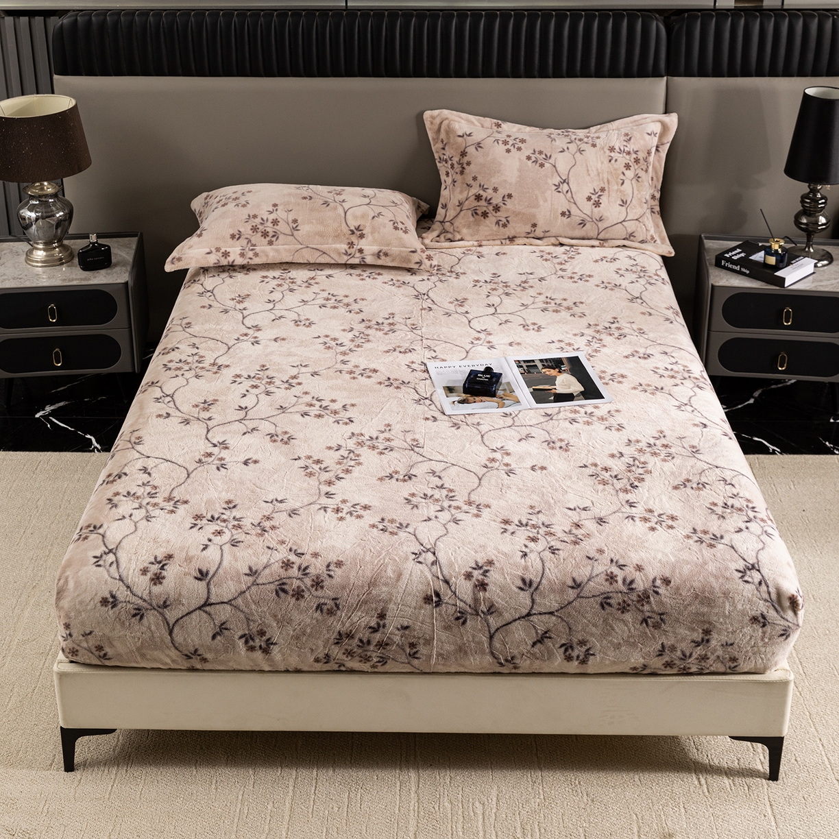 91家纺网 家纺一手货源 找家纺 （总）锦罗绣 2025新款全消光兔绒300克牛奶绒床笠