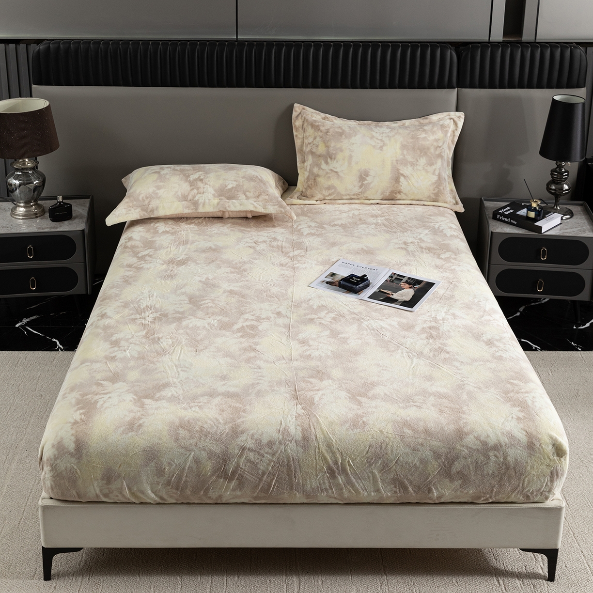 91家纺网 家纺一手货源 找家纺 （总）锦罗绣 2025新款全消光兔绒300克牛奶绒床笠