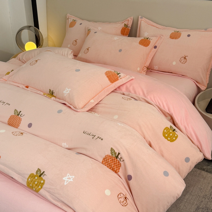 91家纺网 家纺一手货源 找家纺 （总）喜四方 2025新款超细旦婴儿宝宝绒印花四件套