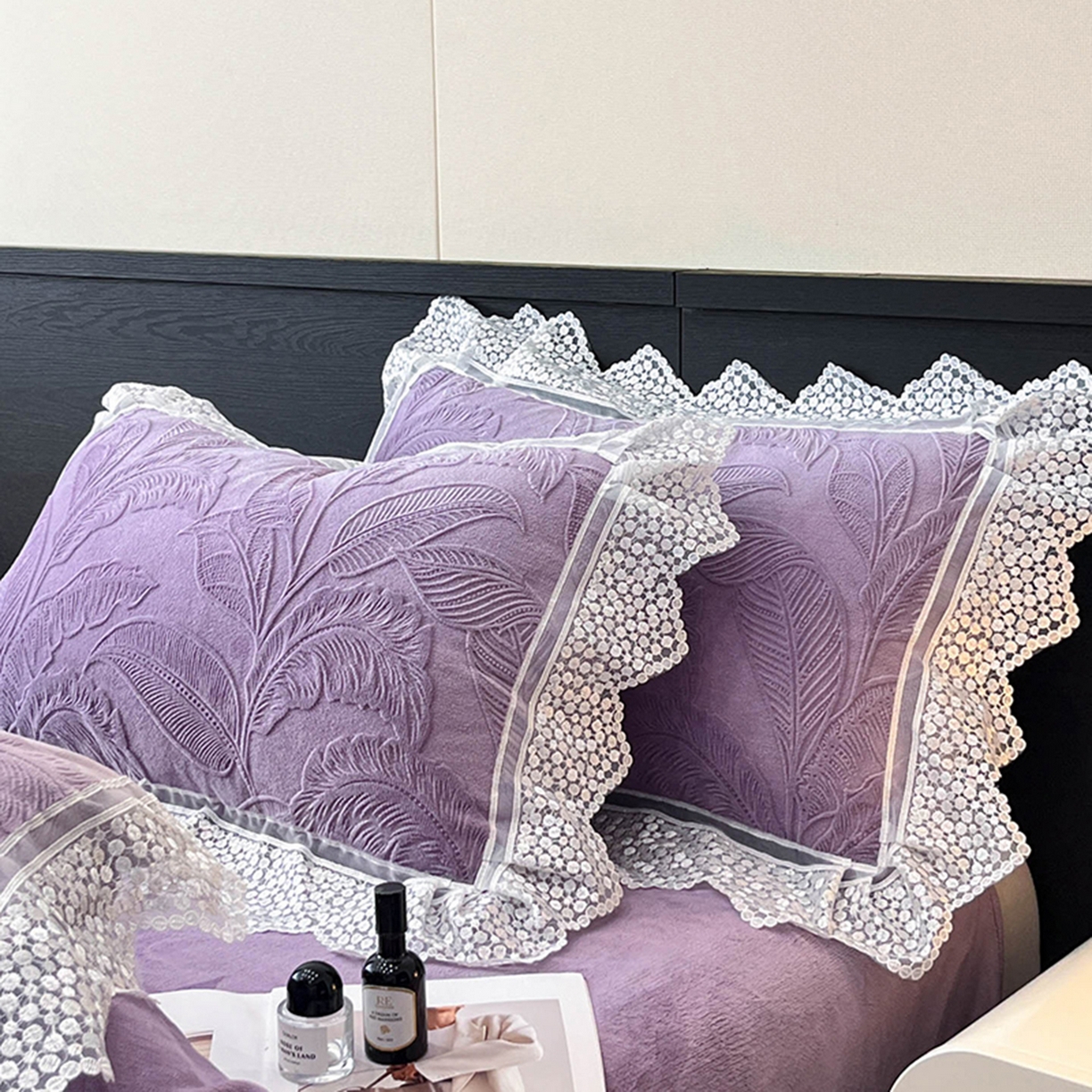 91家纺网 家纺一手货源 找家纺 爱家（原缔乐家纺） 2025新款A类牛奶雕花绒四件套系列 海岛热恋梦幻紫