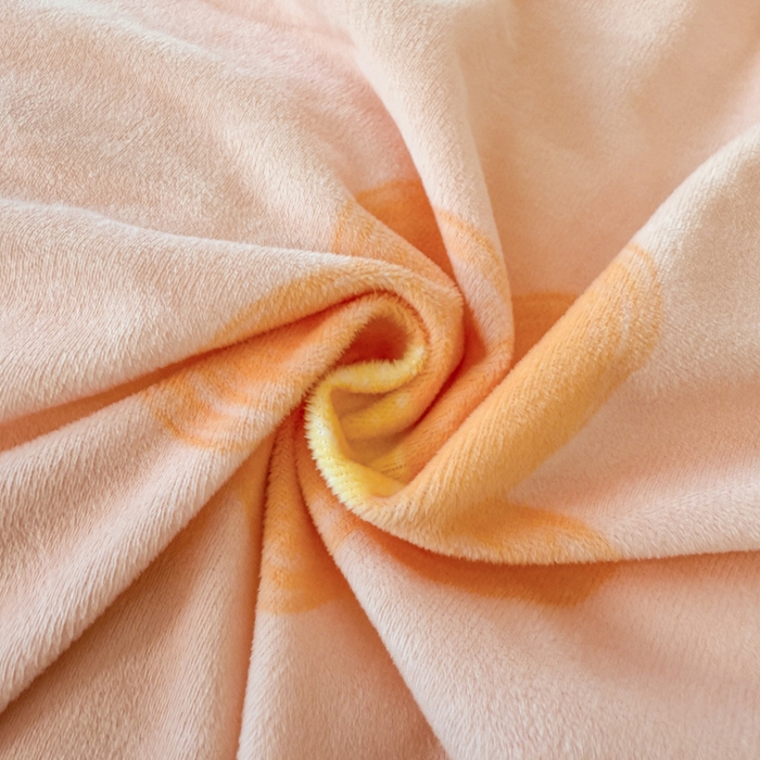 91家纺网 家纺一手货源 找家纺 喜四方 2025新款超细旦婴儿宝宝绒印花四件套 初心-桔