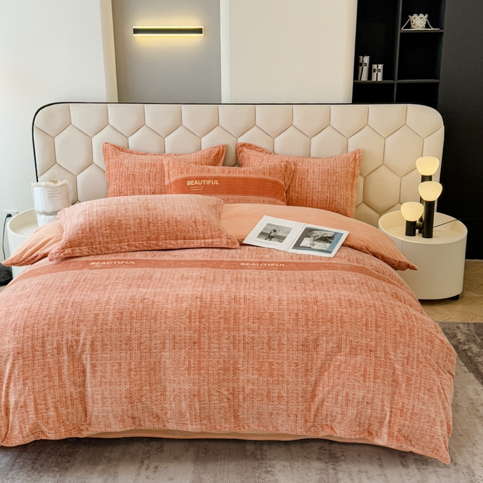 91家纺网 家纺一手货源 找家纺 喜四方 2025新款超细旦婴儿宝宝绒印花四件套 都市柏林